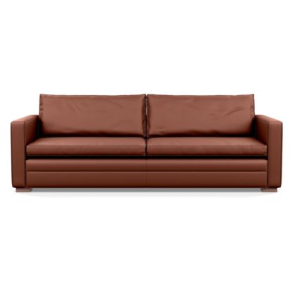 An Image of Heal's Palermo 5 Seater Sofa Leather Grain Chocolate 066 Black Feet