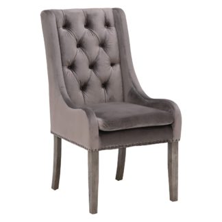 An Image of Ophelia Button Back Velvet Dining Chair