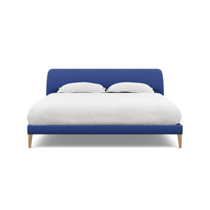 An Image of Heal's Wallis Bedstead Super King Brushed Cotton Cadet Black