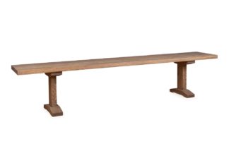 An Image of Heal's Lisbon Bench 220x35cm Smoked Oiled Oak Straight Edge Not Filled