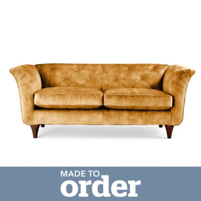 ca6fad2a2ddbe942771a14dc926c1e6d191aa7ef0f1bbffa38138710353f6dfb.jpg An Image of Jaipur 2 Seater Sofa Slub Velvet Slub Velvet Forest Green