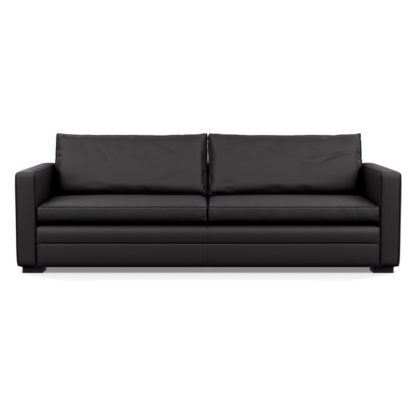 An Image of Heal's Palermo 5 Seater Sofa Leather Grain Chocolate 066 Black Feet