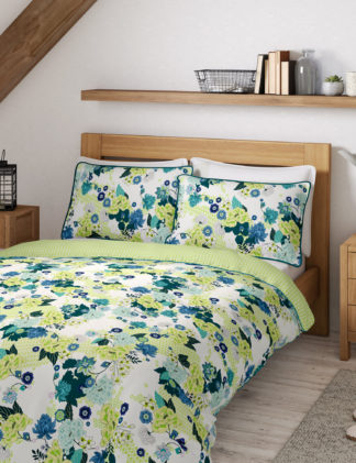 An Image of M&S Pure Cotton Floral Bedding Set