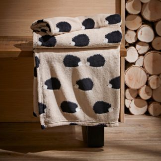 An Image of Hattie the Hedgehog Printed Throw Natural
