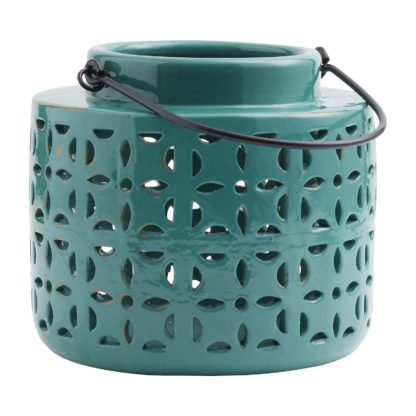 An Image of Ceramic Lantern - Blue