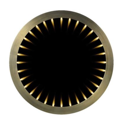 An Image of Timothy Oulton Inception Large Round Mirror, Flat Brass