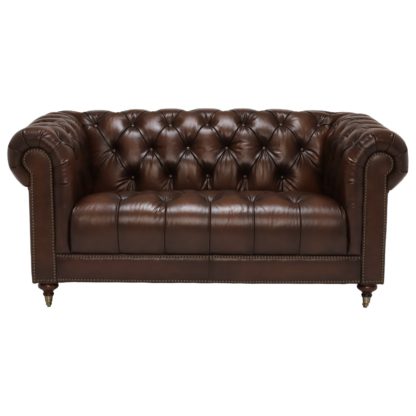 An Image of Ullswater 2 Seater Chesterfield Sofa, Vintage Tabacco