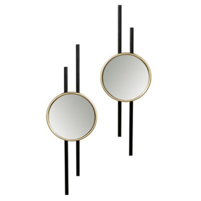 cea063b421a0a8395515242d54fa56e8c3a0faf25a5dc6efca4c881291bdf175.jpg An Image of Nifty Set Of 2 Wall Bedroom Mirror In Black And Gold Frame