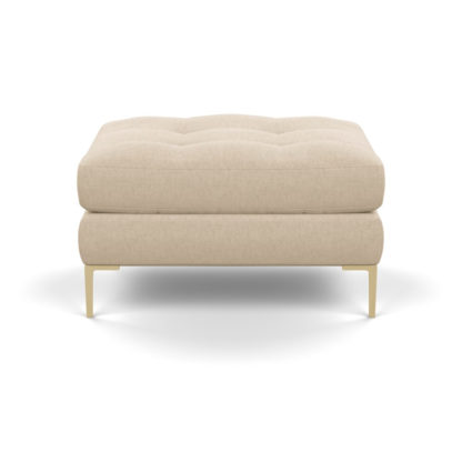 An Image of Heal's Eton Footstool Brushed Cotton Cadet Black Feet