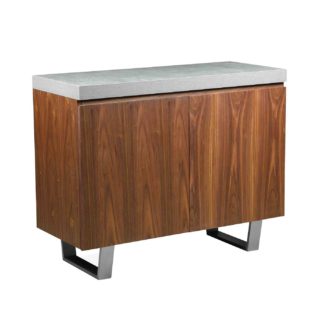 An Image of Halmstad 2 Door Sideboard, Concrete and Walnut