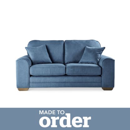 cfd1a89d30746b1468dfeaeec2f6aaffddbab7553f31d030959ad961f19aa715.jpg An Image of Morello 2 Seater Sofa Brushed Plain Fabric Brushed Plain Cobalt