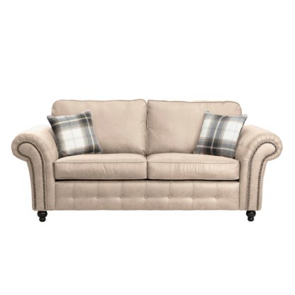 An Image of Oakland Faux Leather 3 Seater Sofa Black