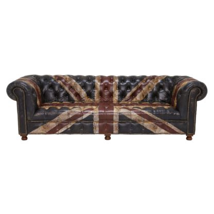 An Image of Timothy Oulton Westminster Button 3 Seater Chesterfield Sofa, Jack'dn Broken