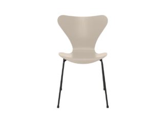 An Image of Fritz Hansen Series 7 Chair Coloured Ash Black Legs Light Beige