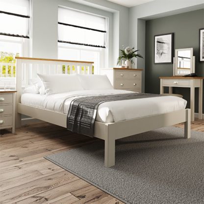 An Image of Rosemont Wooden King Size Bed In Dove Grey