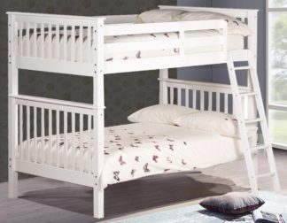 An Image of Malvern White Wooden Quadruple Sleeper Bunk Bed Frame - 4ft Small Double