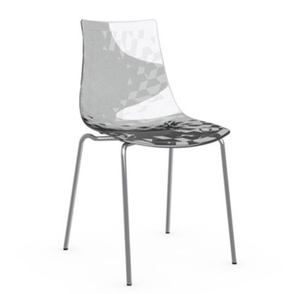An Image of Zadie Dining Chair, Smoked Grey