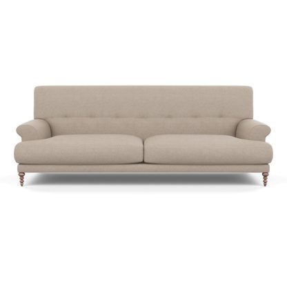 An Image of SCP Oscar 3 Seater Informal Sofa Capelo Linen-Cotton Ink Spot Walnut Feet