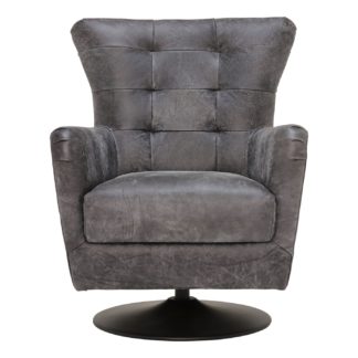 An Image of New Grigri Leather Swivel Chair