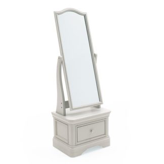 An Image of Mabel Cheval Mirror With Taupe Storage Cabinet