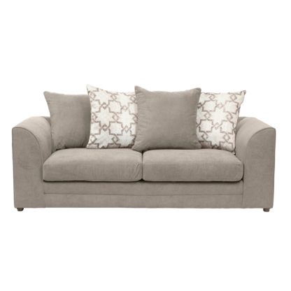 An Image of Washington Fabric 3 Seater Sofa Grey