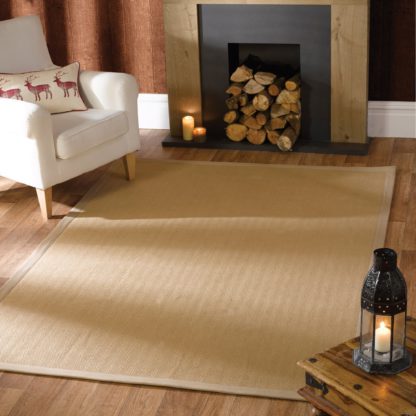 An Image of Natural Fibre Herringbone Rug Natural