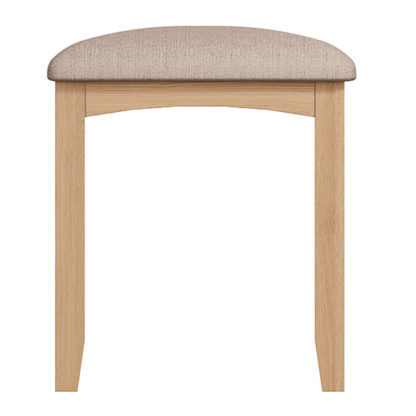 An Image of Gilford Wooden Dressing Stool In Light Oak