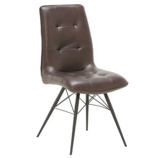 An Image of Hix Upholstered Dining Chair, Brown