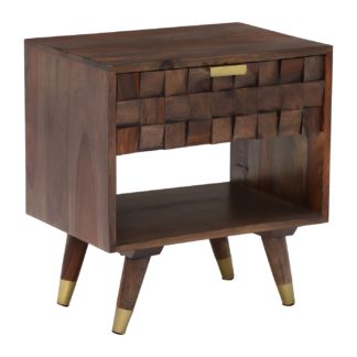 An Image of Kora 1 Drawer Side Table, Sheesham Wood