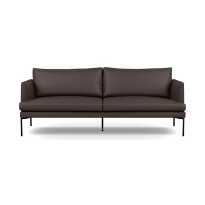 An Image of Heal's Matera 3 Seater Sofa Leather Grain White 000 Black Feet