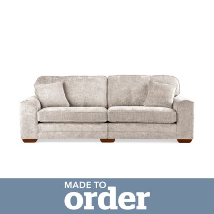 An Image of Morello 4 Seater Sofa Luxury Chenille Pink