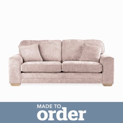 An Image of Morello 3 Seater Sofa Luxury Chenille Premium Chenille Rosewood