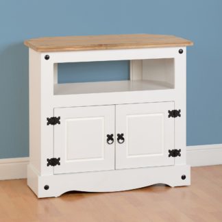 An Image of Corona White Corner TV Unit White