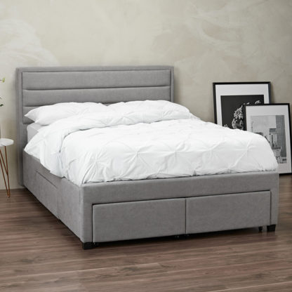 de6ec4b00da2bd0ae5da986efc02819abe7f19dd4ec606d3cddaf6ca13f588ae.jpg An Image of Greenwich Velvet Double Bed With Drawers In Grey