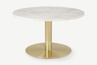 An Image of Corby Coffee Table, White Marble & Brushed Brass
