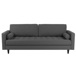 An Image of Zoe Flat Weave 4 Seater Sofa Charcoal