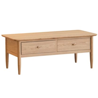 An Image of Ercol Teramo 2 Drawer Coffee Table, Pale Oak