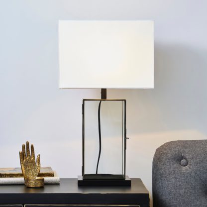 An Image of Maya Glass Table Lamp Black