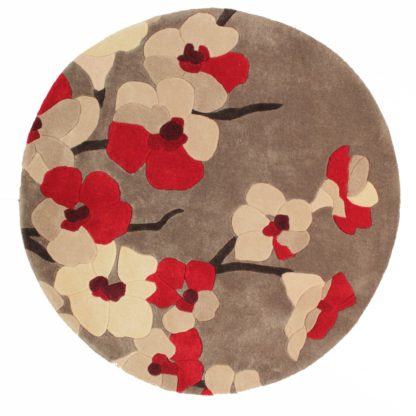 An Image of Infinite Blossom Circle Rug Pink
