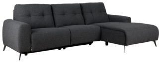 An Image of Habitat Ghost Right Corner Fabric Recliner Sofa - Charcoal