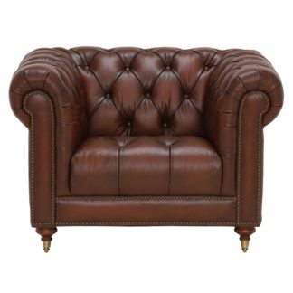 An Image of Ullswater Leather Club Chair, Vintage Tabac