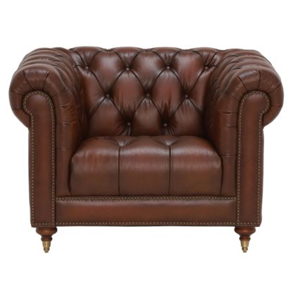 An Image of Ullswater Leather Club Chair, Vintage Tabac
