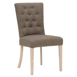 An Image of Charente Upholstered Dining Chair, Chalk Oak