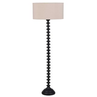 An Image of Ridged Base Floor Lamp, Black