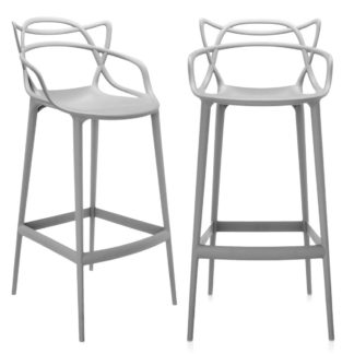 An Image of Pair of Kartell Masters Bar Stools, Grey