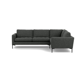 An Image of Heal's Eton Right Hand Facing Corner Sofa Brecon Charcoal Black Feet