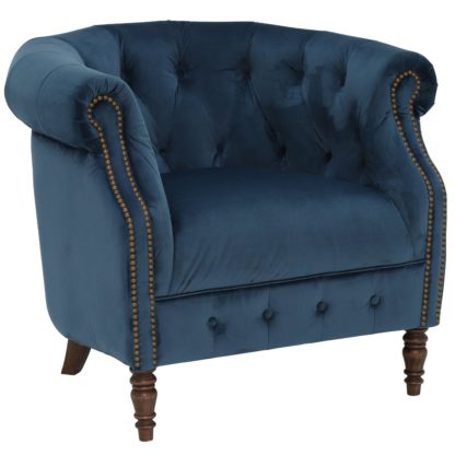 An Image of Ollena Velvet Chair, Plush Mallard