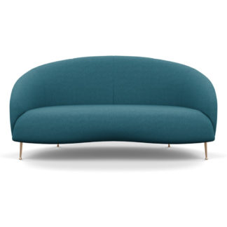 An Image of Heal's Bloomsbury 2 Seater Sofa Brushed Cotton Cadet Brass Feet