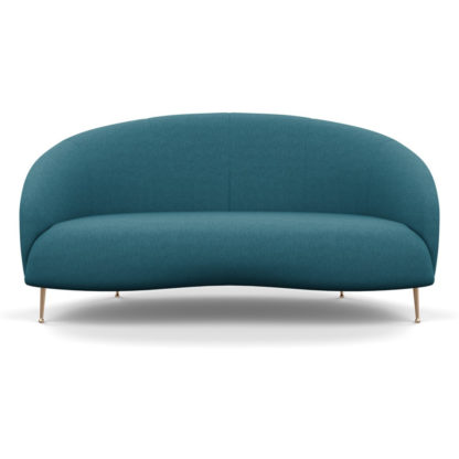 An Image of Heal's Bloomsbury 2 Seater Sofa Brushed Cotton Cadet Brass Feet
