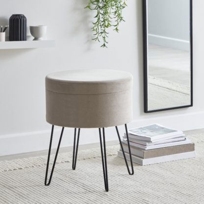 An Image of Joanna Storage Stool Mid Grey